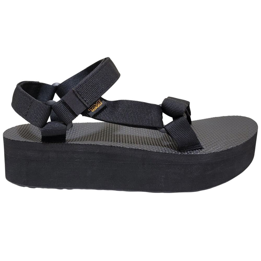 Teva Women Flatform Universal Platform Strappy Sandals Size US 11 Black SY9O - Picture 2 of 5